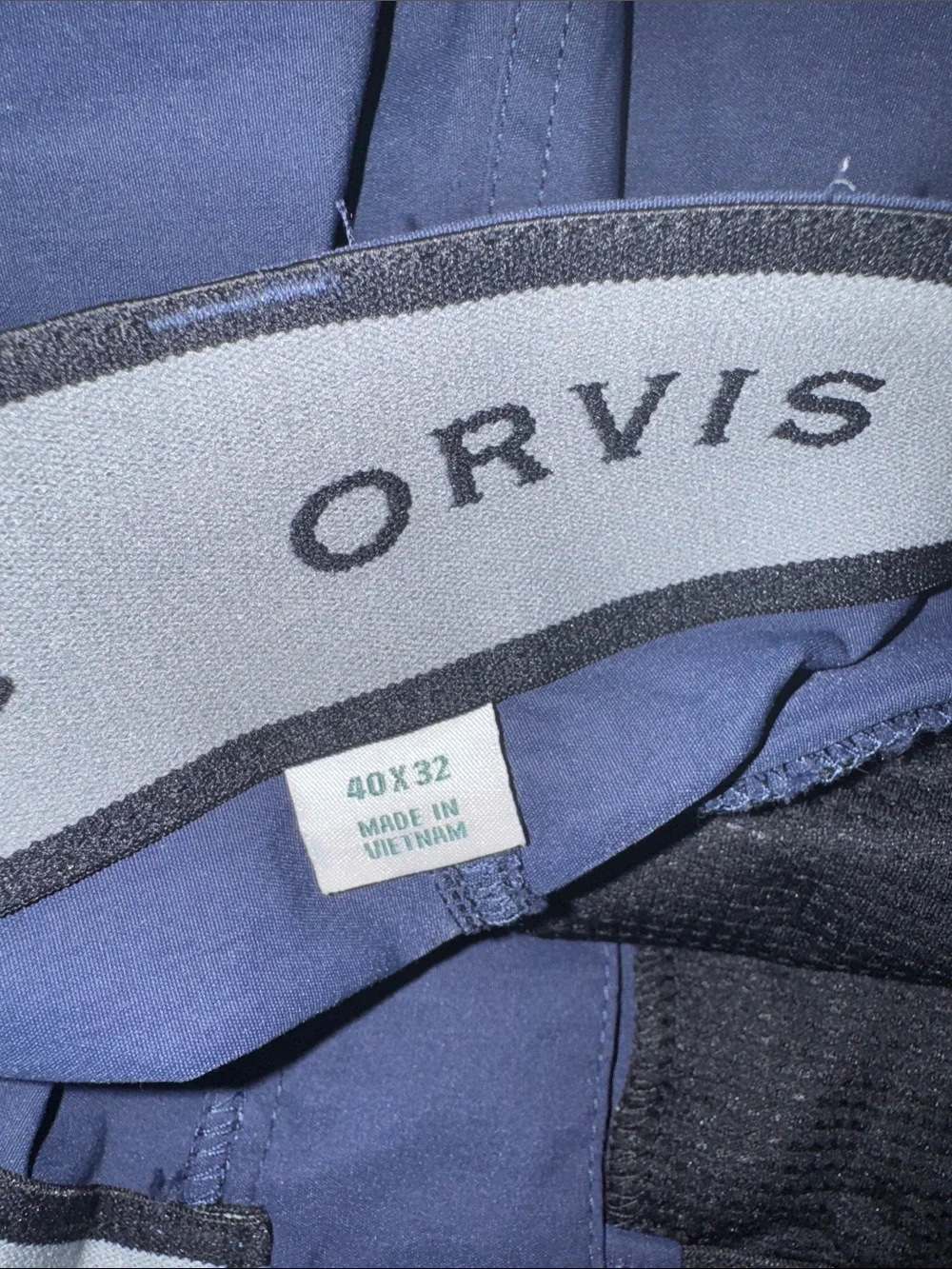 Orvis Navy Cargo Travel Pants Sz 40x32 Gorpcore hiking outdoors trekking